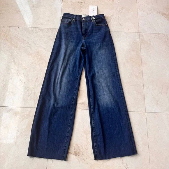 Frame Le Slim Palazzo Raw After Blue Jeans size 27 - Picture 5 of 15